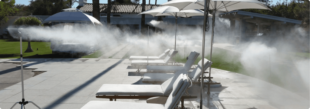 image-Landscape and Pool Outdoor Mist Cooling Systems