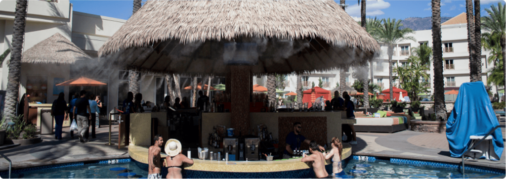 image- Tiki Hut Outdoor Misting Cooling Fans